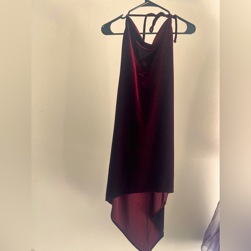 Red velvet dress